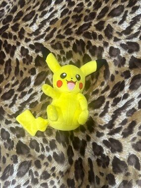 Pokemon Yellow Pikachu Plush with Black Ear Tips and Red Cheeks